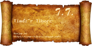 Timár Tiborc névjegykártya